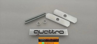 LOGO EMBLEMA DE PARRILLA AUDI QUATTRO NEGRO