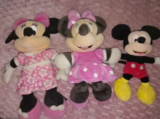Lote 3 Peluches Minnie y Mickey Mouse