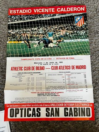 Cartel Fútbol Estadio Vicente Calderón 1983