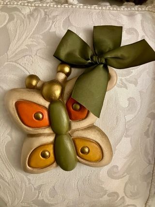 Formella Thun Farfalla Ceramica Beige Oro Verde