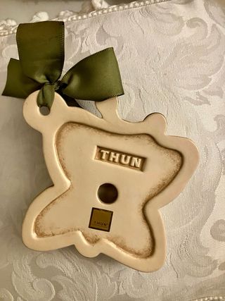 Formella Thun Farfalla Ceramica Beige Oro Verde