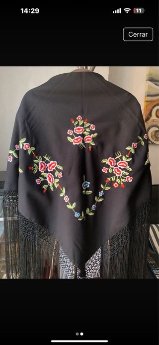 Manton de Manila bordado huertana