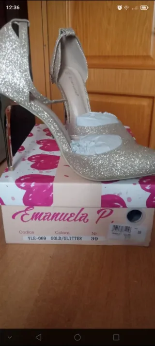 Scarpe eleganti Manuela P. oro tacco alto donna 39