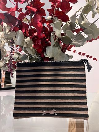 Bolso Bimba y Lola rayas negro y marrón