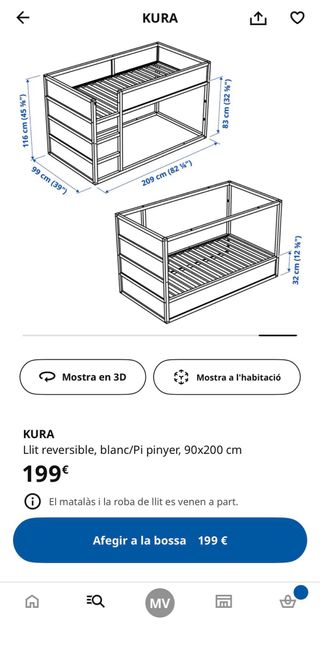 Literas Ikea madera + colchones nuevos