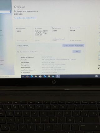 Portátil HP Ryzen 3 16GB RAM 500GB SSD