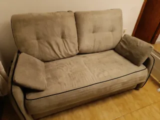 Sofá Cama Beige/Gris Tela