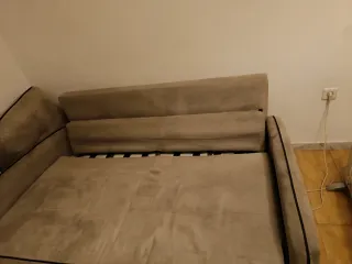 Sofá Cama Beige/Gris Tela