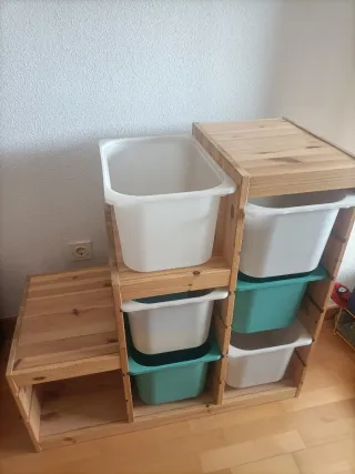 Mueble de almacenaje madera con cajas incluidas