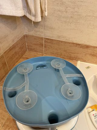 Asiento Ducha Bebé Azul con Juguetes