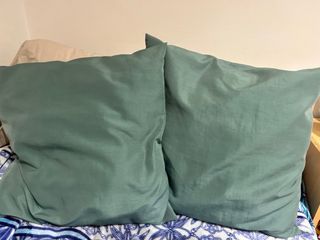 2 Cojines Turquesa Tela