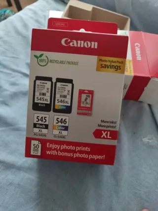 Canon PG-545XL y CL-546XL Cartuchos Tinta