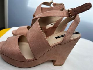 Sandalias cuña rosa nude T38
