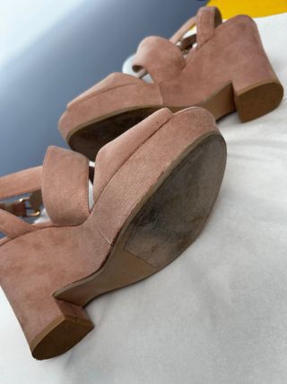 Sandalias cuña rosa nude T38