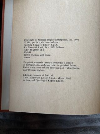 Libro arena di Norman Bogner del 1982