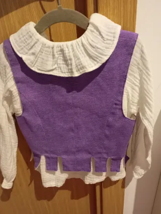 Corsé/Corpiño Fallera Niña Morado Blusa blanca