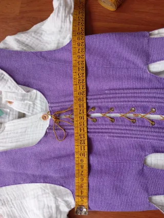 Corsé/Corpiño Fallera Niña Morado Blusa blanca