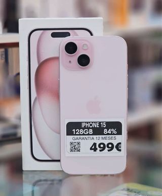 iPhone 15 128GB Rosa 84% Batería