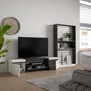 Aparador moderno con chimenea