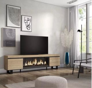 Aparador moderno con chimenea