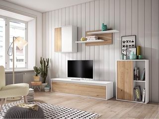 Aparador moderno con chimenea