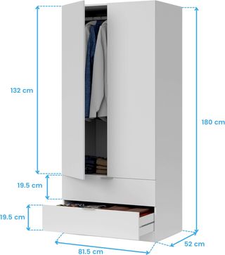 Habitdesign Armario ropero 2 Puertas abatibles 2 c