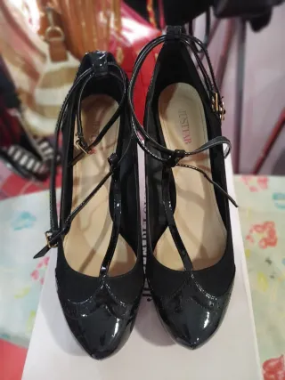 Zapatos Salón Tipo Lolita Negros