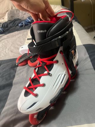 Patines Oxelo MF500 Blanco/Rojo