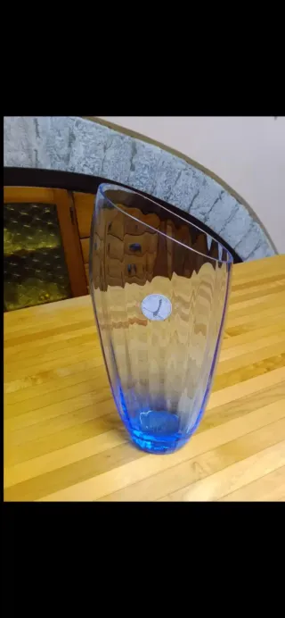 Vaso Cristallo Riflessi di Laguna Blu Nuovo