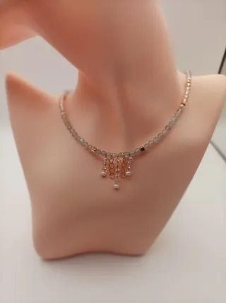 Conjunto choker y pulsera labradorita