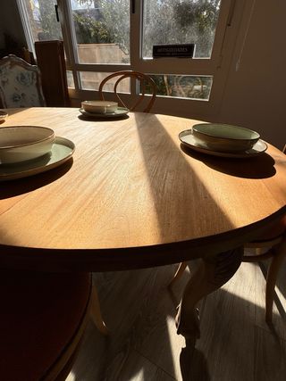 Antigua Mesa Victoriana 1860-1870 con manivela