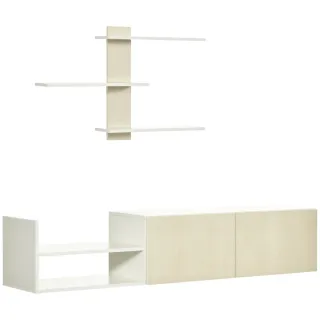 Mueble TV Salón Beige y Blanco