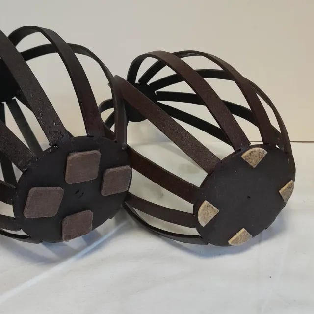 2 Portacandele Sospesi Ferro Battuto