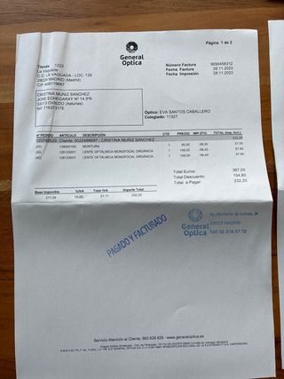 Gafas Sting graduadas cristal reducido.