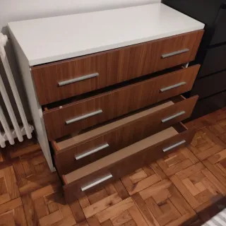 Cómoda Cajonera Madera y Metal, con 4 cajones