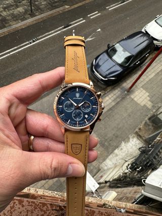 Reloj Poedagar Cronógrafo Azul y Dorado