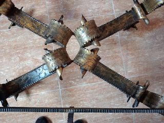 Mesa antigua hierro forjado y madera