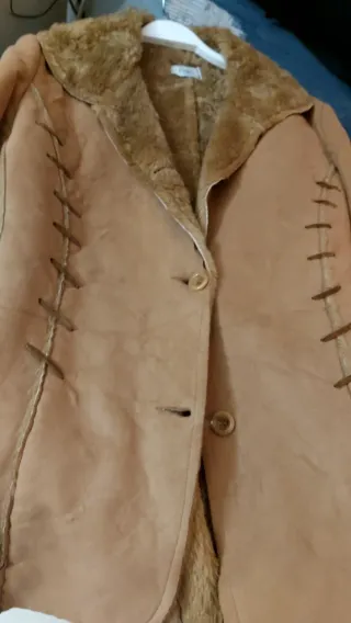 Cappotto beige marrone con pelliccia