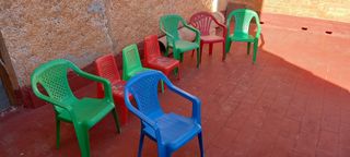 8 Sillas Pequeñas Plástico Resistentes,Apilables