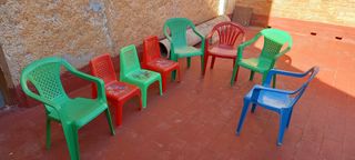 8 Sillas Pequeñas Plástico Resistentes,Apilables