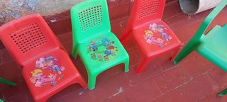 8 Sillas Pequeñas Plástico Resistentes,Apilables
