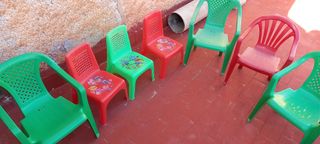 8 Sillas Pequeñas Plástico Resistentes,Apilables