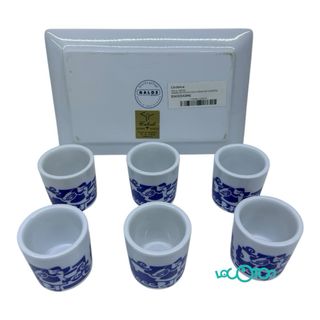 Bandeja Cerámica GALOS con 6 Vasos Chupito
