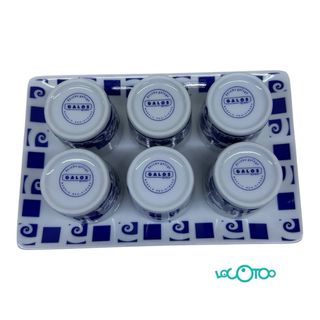 Bandeja Cerámica GALOS con 6 Vasos Chupito