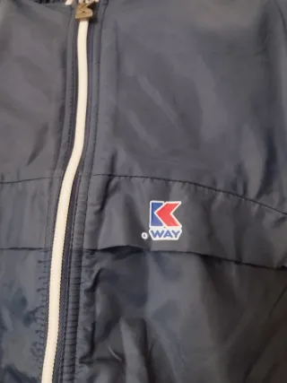 Giacca a vento K-Way vintage blu/rossa