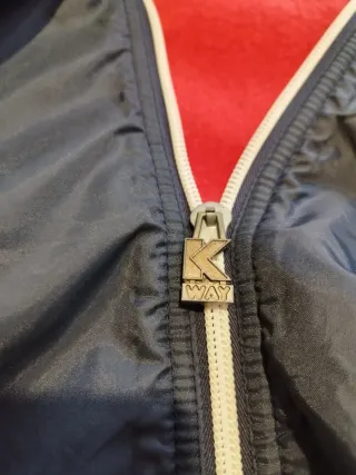 Giacca a vento K-Way vintage blu/rossa