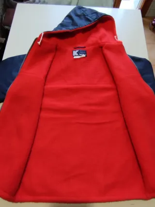 Giacca a vento K-Way vintage blu/rossa