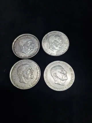 4 Monedas Plata 100 Pesetas Franco