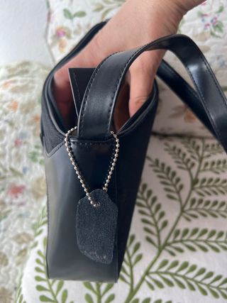 Bolso Piel y Tela Negro