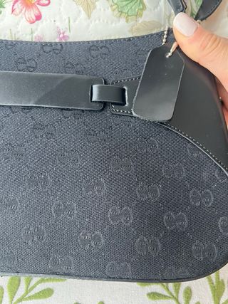 Bolso Piel y Tela Negro